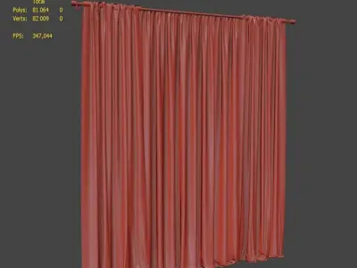 Curtain blackout with sheer curtains 3D model