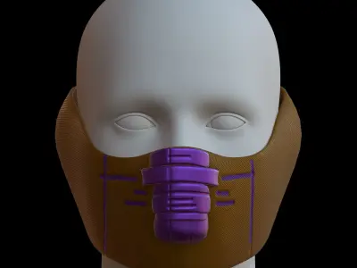 Gas mask helmet 3d model scifi Low-poly  Low-poly 3D model 307