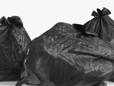 Garbage Bag Set of 3 Low-poly 3D model