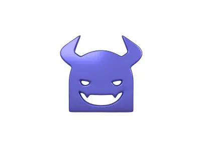 Angry Face with Horns Symbol V1 008 Low-poly 3D model