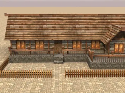 Medieval house sixteen 4 Low-poly 3D model