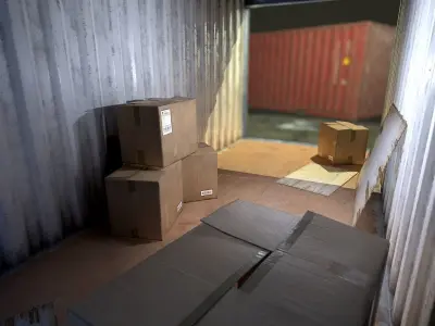 Shipping Container Asset Bundle Low-poly 3D model