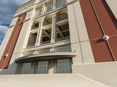 Vaught Hemingway Stadium Low-poly 3D model