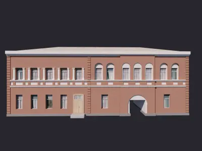 Building Facades Bundle Low-poly Low-poly 3D model