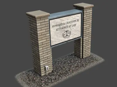 Lawyer Office Sign Low-poly 3D model