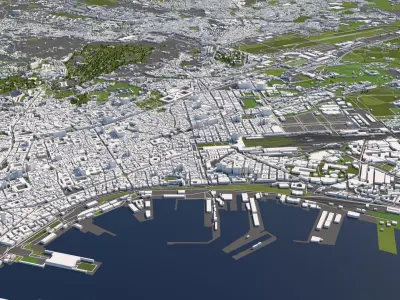 Naples Italy 50x50km 3D City Map 3D model