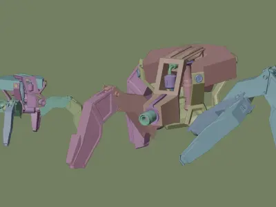 Low poly Spider Robot Low-poly 3D model
