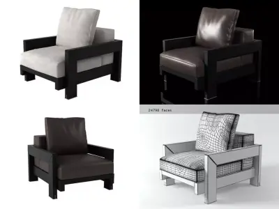 Alison Black armchair 3D model