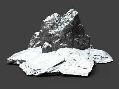Snowy Rock 4-10 Low-poly 3D model
