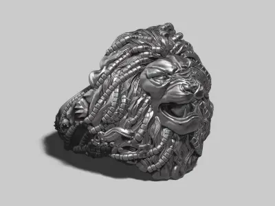 lion robotic ring a23 3d print model 3D print model