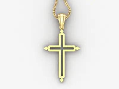 High Cross Pendant Light Gold 18K 4CP040 3D print model