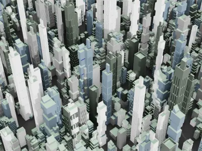 sci-fi city Low-poly 3D model