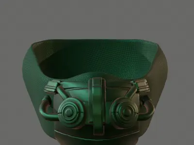 Gas mask helmet 3d model scifi Low-poly  Low-poly 3D model 158