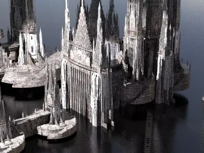  Cathedral River Castle Kit bash 3D model