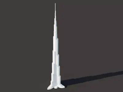 Burj Khalifa Dubai Low-poly 3D model