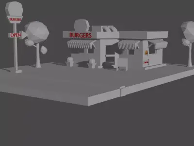 Burger Cafe Free 3D model