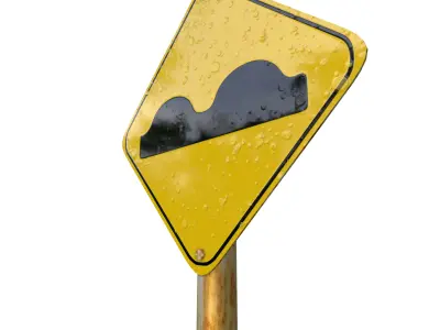 Poor Road Surface Ahead Traffic Sign 3D model