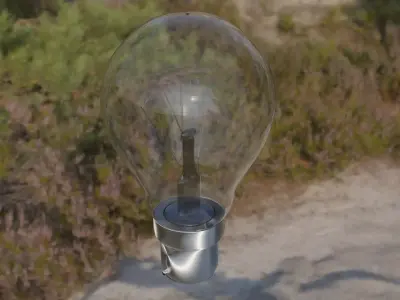 bulb model light in middle of forest Free 3D model