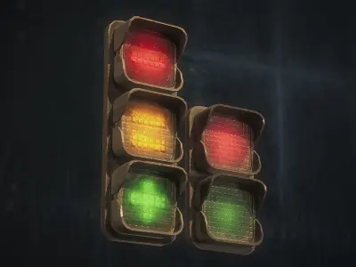 City street props Free low-poly 3D model