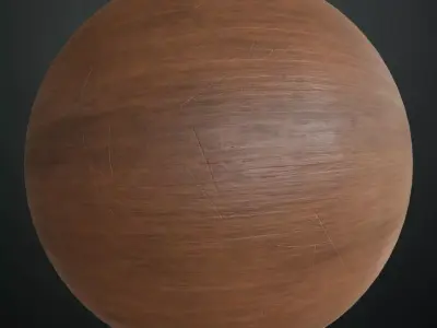 Weathered Scratched Mahogany Wood Surface PBR Texture