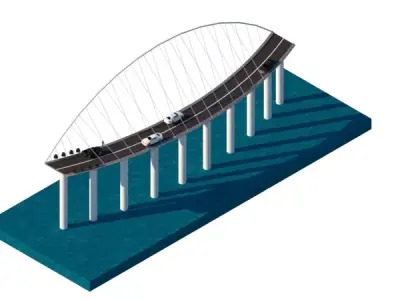 SUSPENSION BRIDGE DESIGN 3D model