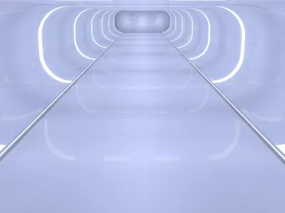 Sci Fi Tunnel Low-poly 3D model 11