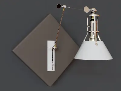 Light 3d model wall lamp with gold shade 3D model