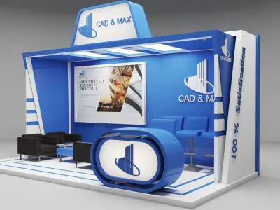 Metallic Exhibition Stand 3D Model 3D model