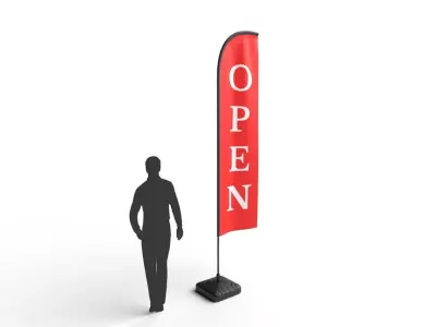 Banner Flag 01 Low-poly 3D model