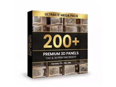 Mega Pack 200 3D PANELS  High Quality CNC  PRINT READY - 01