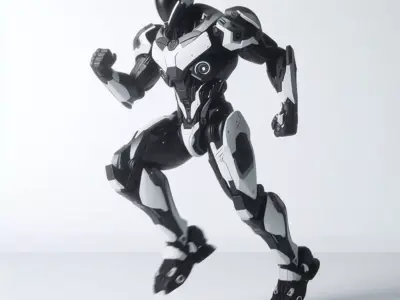 Futuristic Stealth Mech 3D Character Lowpoly Armor Sci-Fi Design Low-poly 3D model