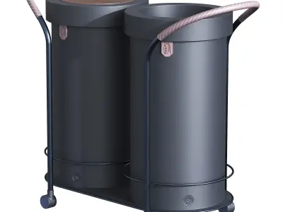 Trash Can Low-poly 3D model