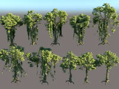  Animated Jungle Tree Pack 10 