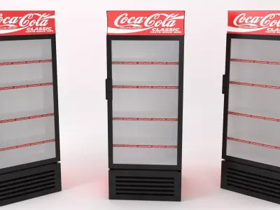 single door coca-cola fridge Low-poly 3D model
