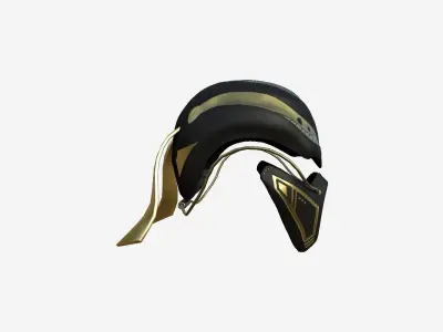 SciFi Ninja Mask A06 Black Gold - Character Design Fashion Low-poly 3D model