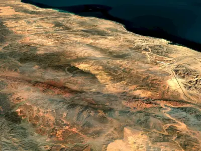 NEOM city topography Saudi Arabia - tile n26 e34 3D model