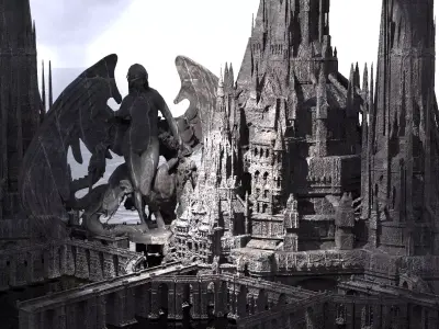 Maleficent castle Tower city 2  3D model