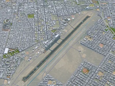 Ouagadougou Burkina Faso 30km AI Low-poly 3D model