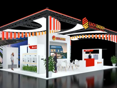 Booth Exhibition Stand Stall 12x8m Height 440cm 3 Open 3D model 3D model