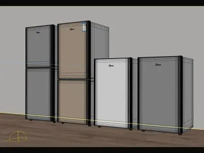 mini fridge with freezer  3D model