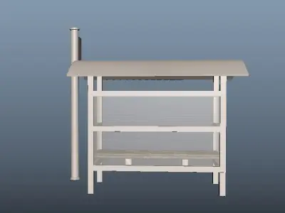 Low poly bus stop Free 3D model