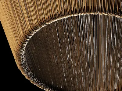 Lamp wood rattan wicker Cone n5 3D model