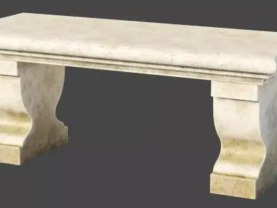 Stone Bench Low-poly 3D model
