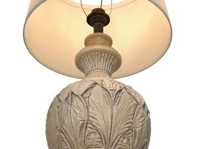 Rustic Solid Wood Table Lamp Rural Provence Bedroom Lamp 3D model