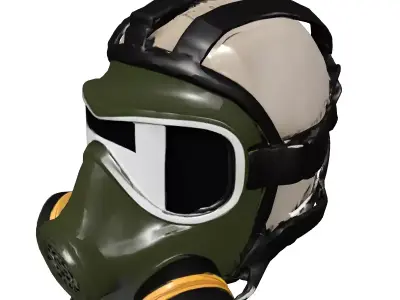Realistic Military Gas Mask Respirator Low-poly 3D model