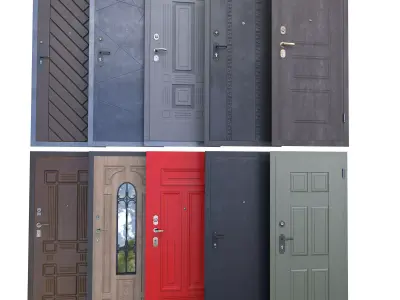 10 front doors for house 3D model