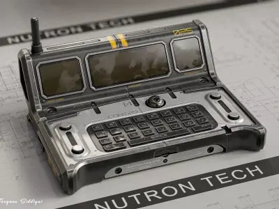 Sci-fi Controller PC V25 PBR Low-poly 3D model