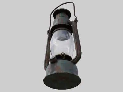 Oil Lamp 1C Low-poly 3D model