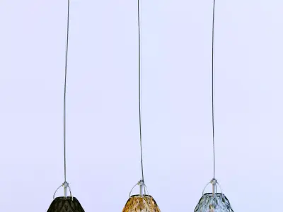 Dimpled Glass Fitting Hanging Light Pendants 3D model