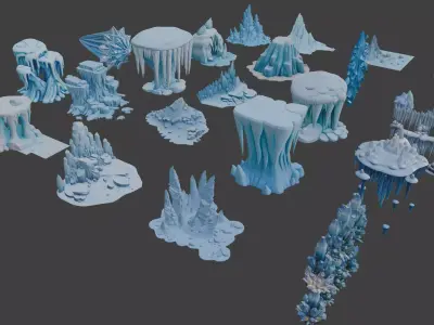 Environment Ice Assets Pack 3D model